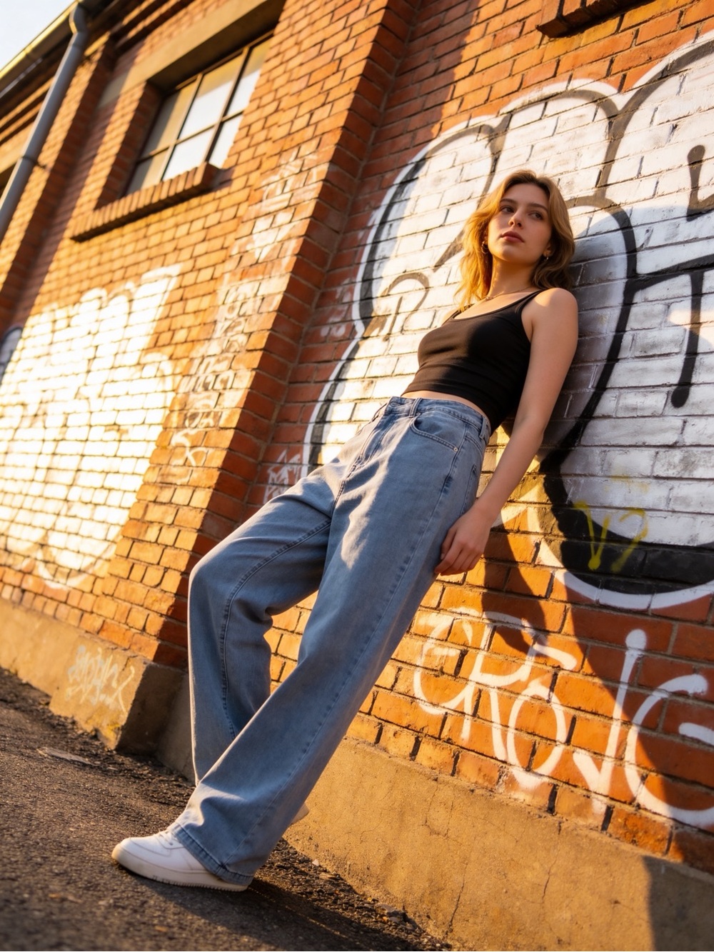 Relaxed Boyfriend Jeans in Light Blue Wash